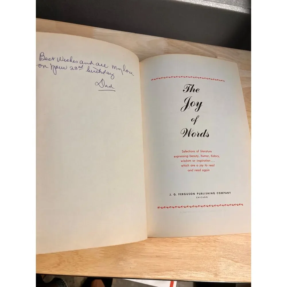 1960 The Joy‎ of Words Book By J G Ferguson Publishing Company Hardcover Book